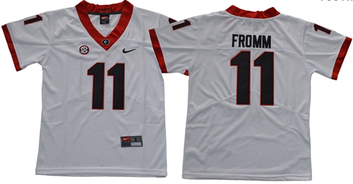 Bulldogs #11 Jake Fromm White Limited Stitched Youth NCAA Jersey - Click Image to Close